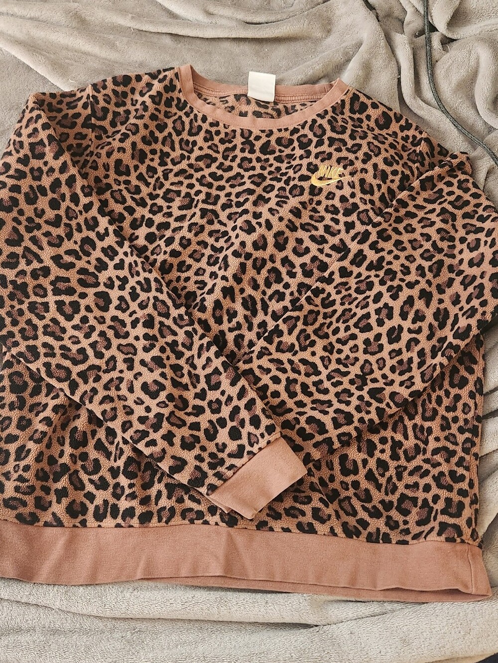 Nike Leopard Print Crewneck Sweatshirt - Brown/Black